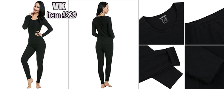 329Long Thermal Underwear Fleece Lined Winter Base Layering Set