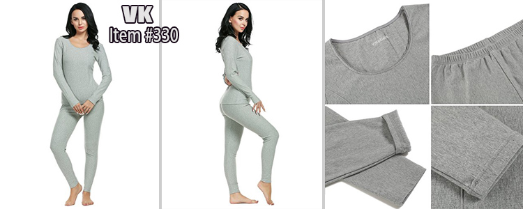330Long Thermal Underwear Fleece Lined Winter Base Layering Set1