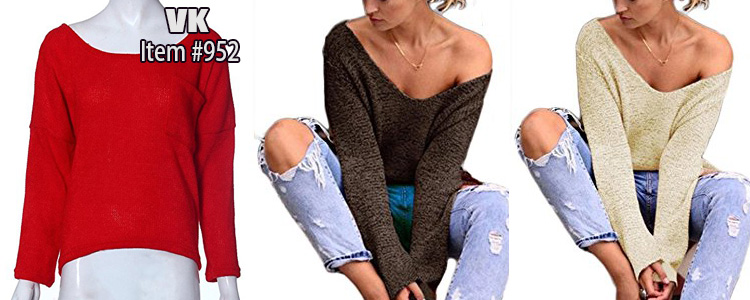 952Creazy® Sexy Women Knitted Oversized Baggy Sweater Long Sleeve Jumper Tops