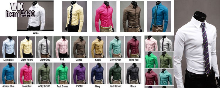 Casual Formal Shirt Long Sleeve Slim Fit Business Dress Shirts